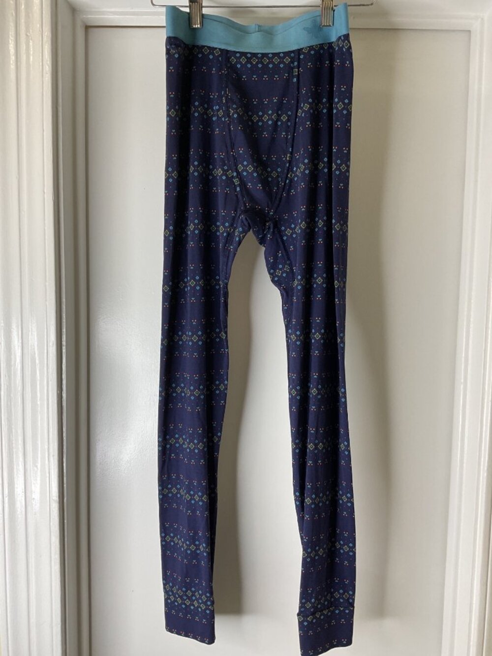 Bombas Men's Long John Legging Underwear Size M Patterned Lightweight